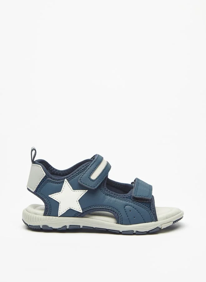 جونيورز Boys Star Applique Floaters With Hook And Loop Closure