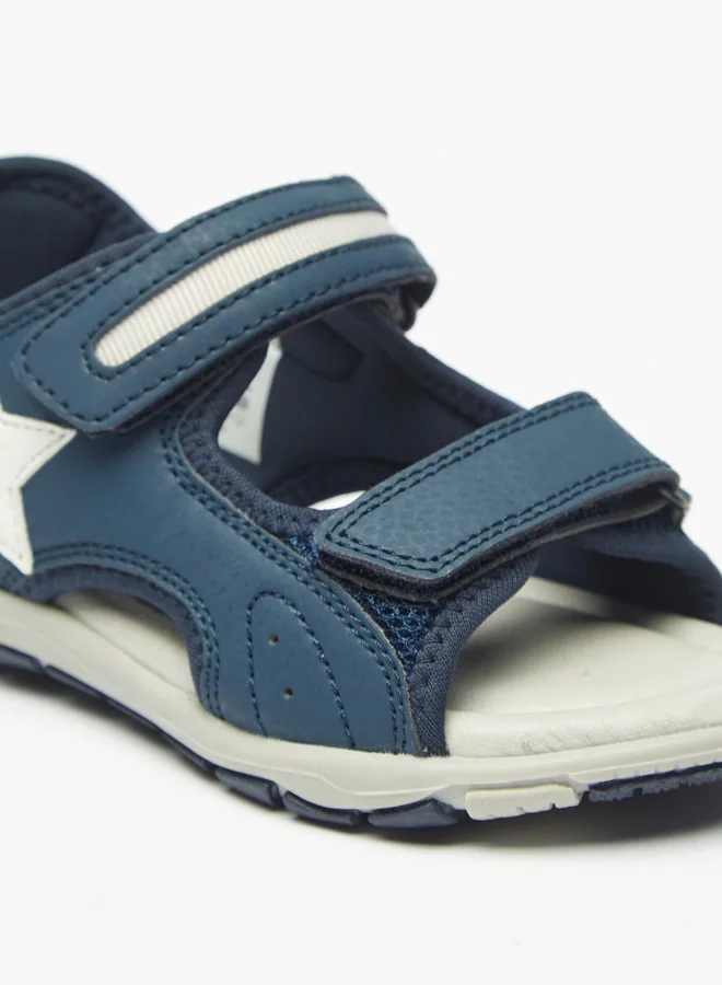 جونيورز Boys Star Applique Floaters With Hook And Loop Closure