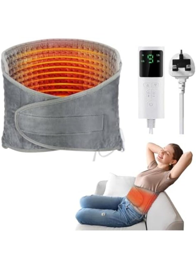 وسادة تدفئة قابلة للارتداء لآلام الظهر، 9 مستويات حرارة، توقيت بـ 4 سرعات، لمس ناعم، تسخين سريع وقابلة للغسل في الغسالة، رائعة لتخفيف آلام الظهر والتقلصات للبطن والساق والجسم - 12"x50" - Image 1