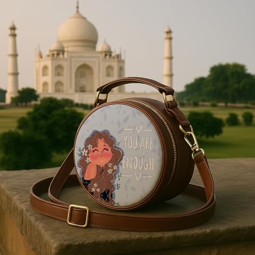 Kalankit Sling Bag For Woman | Vegan Leather Round Box Sling Bags For Teenage Girls | Stylish Crossbody Side Bag | Cute Birthday Gifts For Women - Image 3