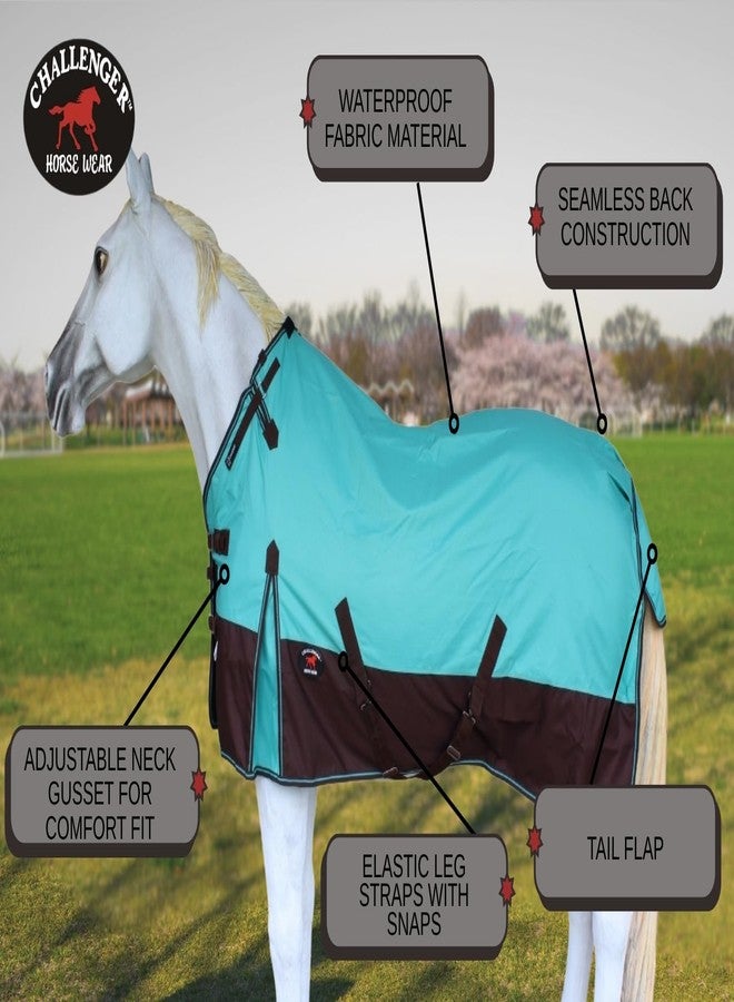 Challenger 68" 1200D Turnout Rain Horse Sheet Light Winter Blanket 371 - Image 4