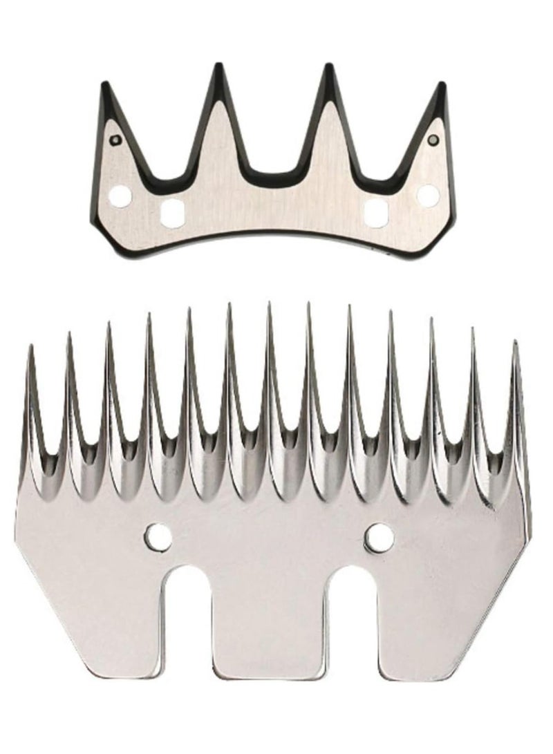 Universal Replacement Sheep Shearing Blades – 13-Tooth Stainless Steel Straight Clipper Comb  Cutter Set – Professional Animal Grooming Tool for Sheep, Alpaca, Llama, and Thick Fur - Image 1