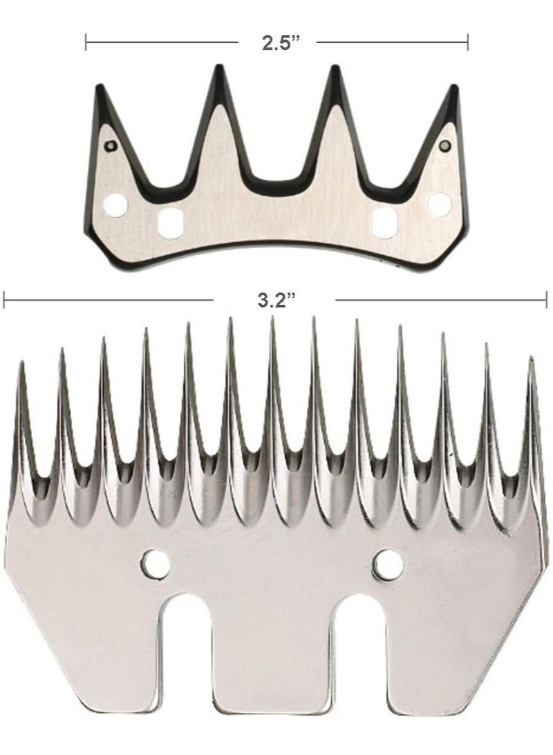 Universal Replacement Sheep Shearing Blades – 13-Tooth Stainless Steel Straight Clipper Comb  Cutter Set – Professional Animal Grooming Tool for Sheep, Alpaca, Llama, and Thick Fur - Image 2