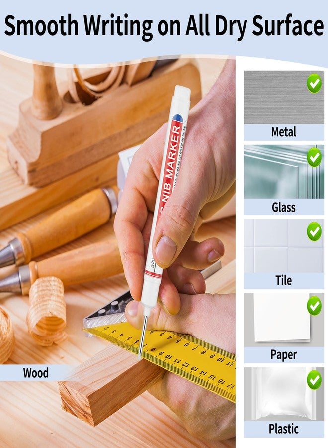 Mkobon 15 Pcs Long Head Deep Hole Marker, 20 mm Long Nose Nib Deep Reach Metal Marking Pen, Quick-drying Waterproof Permanent Pens For Carpenter, Woodworking, Construction (Colorful) - Image 5