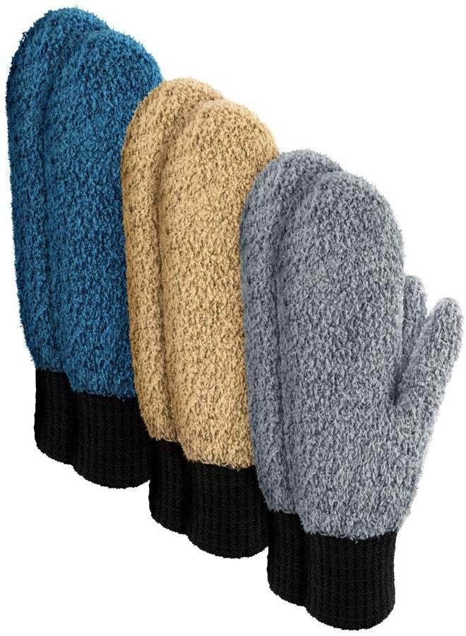 Bencailor 3 Pairs Microfiber Dust Mittens with Thumb Household Cleaning No Scratch Dusting Reusable Gloves for Kitchen House Car Cleaning Tools(Dark Blue, Khaki, Gray, Black) - Image 1