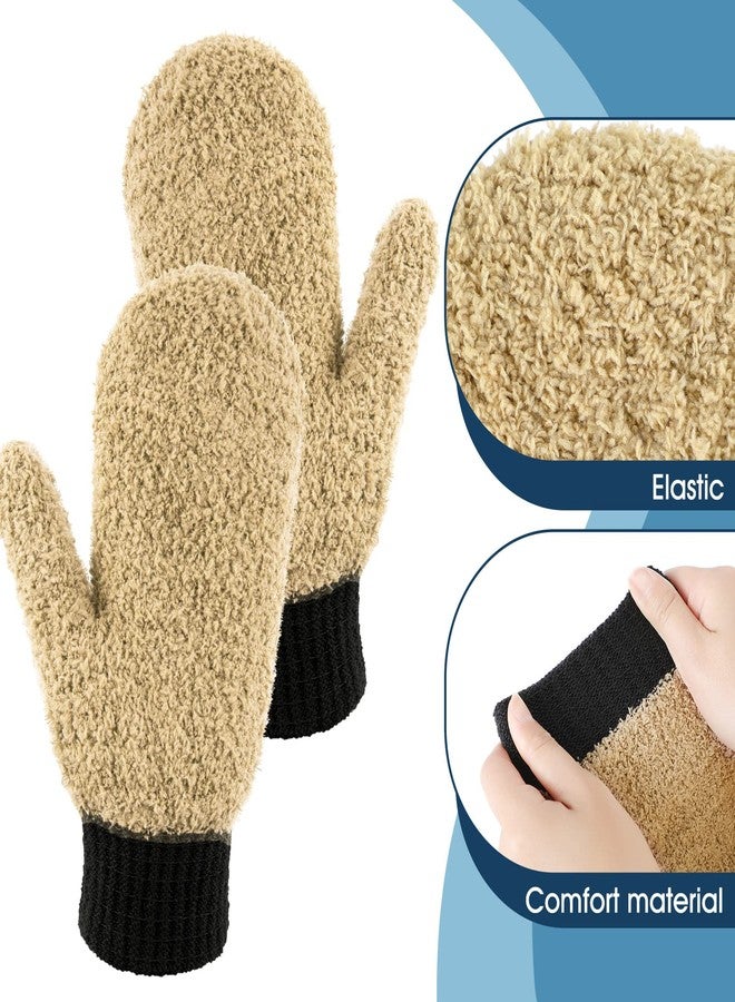 Bencailor 3 Pairs Microfiber Dust Mittens with Thumb Household Cleaning No Scratch Dusting Reusable Gloves for Kitchen House Car Cleaning Tools(Dark Blue, Khaki, Gray, Black) - Image 5
