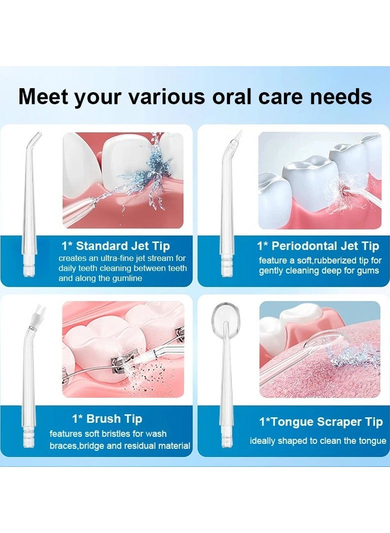 DIGI CORE Water Dental Flosser Portable Oral Irrigator, 200ML Cordless Rechargeable Teeth Cleaner With 3 Cleaning Modes & 4 Replaceable Nozzles, Waterproof Design, Easy Installation, High-Pressure Jet for Effective Teeth & Gum Cleaning Pink - Image 2