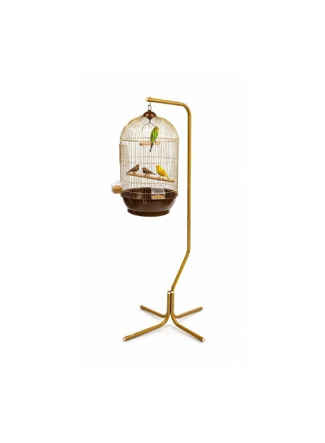 Dayang 330 Gold Bird Cage with C7 Gold Hanging Stand Combo - 167cm Height - Image 3