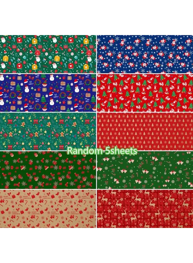 Christmas Wrapping Paper Roll 10 Sheets Large 19.7x29.1 Inch Snowflake Reindeer Patterns - Image 3
