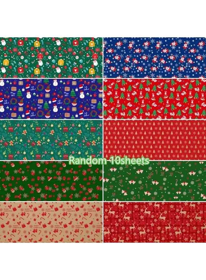 Christmas Wrapping Paper Roll 10 Sheets Large 19.7x29.1 Inch Snowflake Reindeer Patterns - Image 5