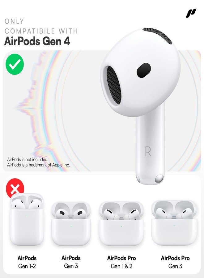 Proof Labs 4 Pairs for AirPods 4 Ear Hooks Covers [Added Storage Pouch] Accessories Compatible with Apple AirPods 4th Generation (White) - Image 2