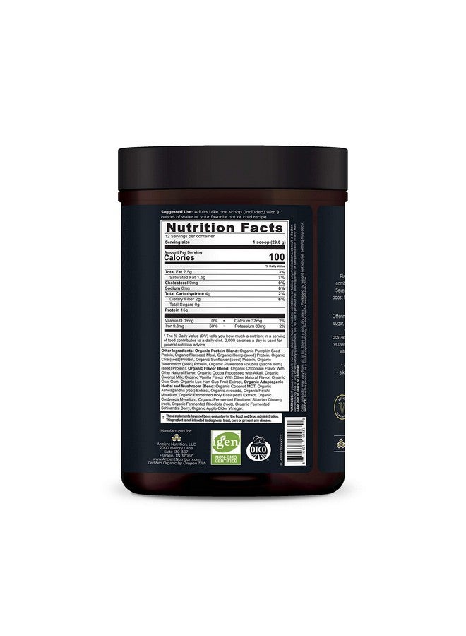 Ancient Nutrition Plant Based Protein Powder, Plant Protein+, Chocolate, Organic Vegan Superfoods Supplement, 15g Protein Per Serving, Gluten Free, Paleo Friendly 12 Serving - Image 2