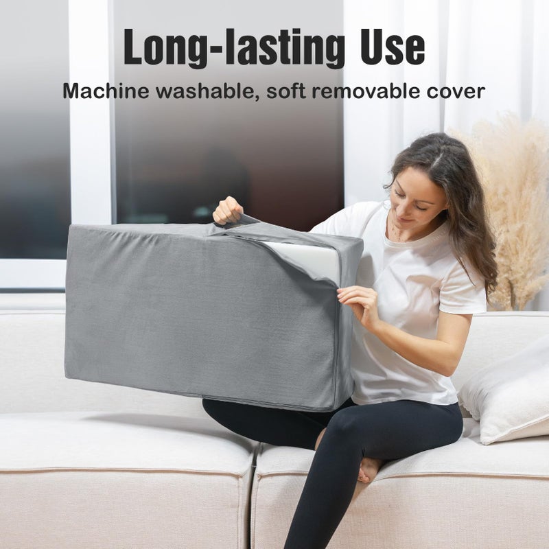 LightEase Post-Surgery Leg, Knee, Ankle Elevation Double Wedge Pillow, Memory Foam Leg Elevating Pillow for Injure, Sleeping, Foot Rest, Reduce Swelling - Image 4