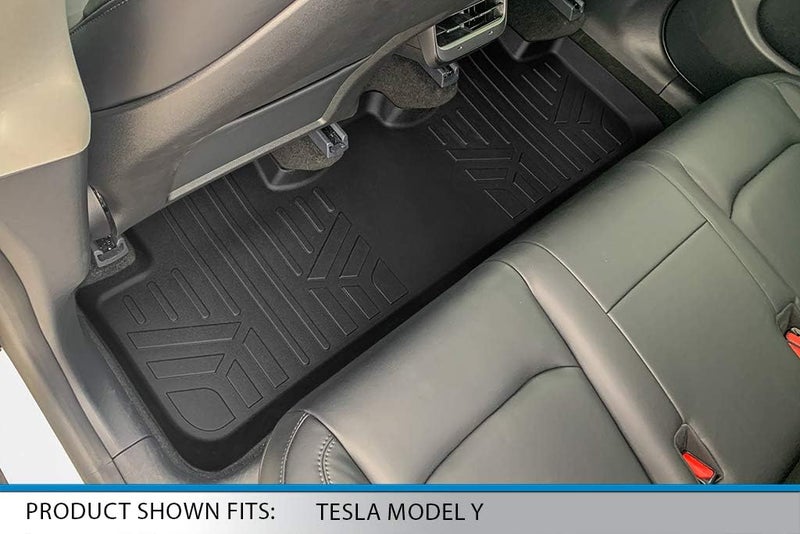 SMARTLINER All Weather Custom Fit 2nd Row Black Floor Mat Liners for 2020-2021 Tesla Model Y - Image 2