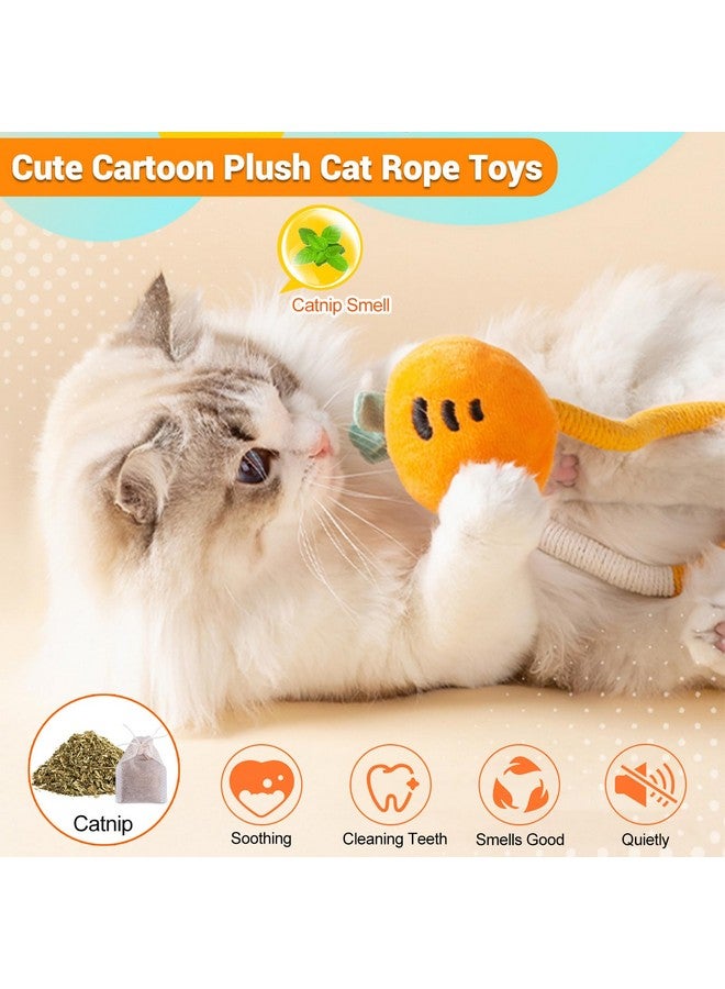 Kingtree 2 Pack Interactive Cat Chew Ropes, Cotton Rope Cat Chew Toys for Indoor Cats Teeth Cleaning, Safe Bite Resistant Catnip Rope Toys without Wire - Image 2