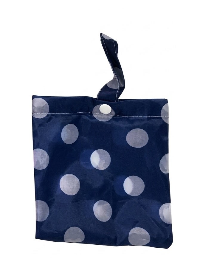 Daiso Dog Raincoat Dot Patterned Waterproof Jacket – Blue Lightweight Hooded Pet Rain Coat for Dogs - Image 1
