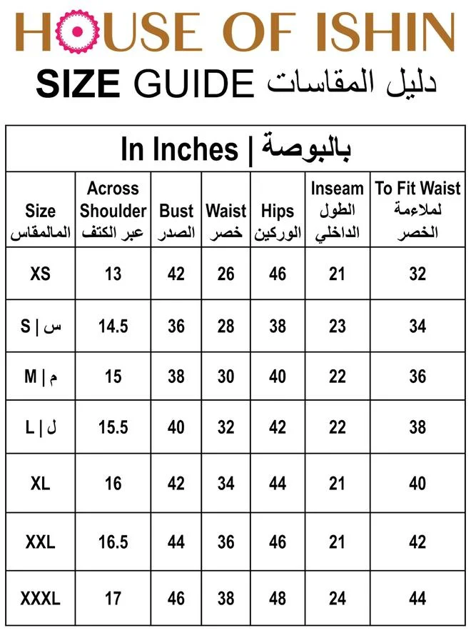 آي شين طقم كورتا نسائي قطن 100% مزخرف بقصة عادية