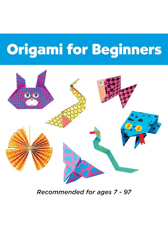 Creativity for Kids Origami Kit, 60 Bright Origami Papers, DIY Arts & Crafts for Kids, Neon Origami Animals (Ages 7+) - Image 2