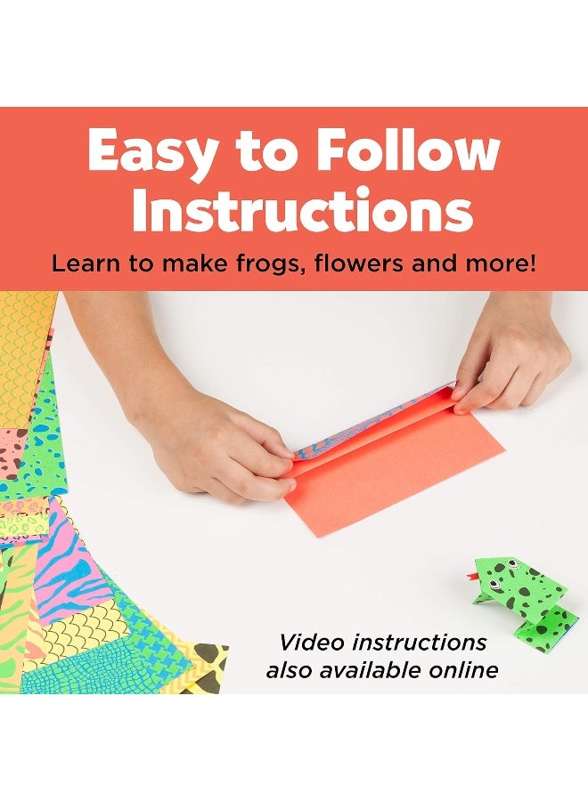 Creativity for Kids Origami Kit, 60 Bright Origami Papers, DIY Arts & Crafts for Kids, Neon Origami Animals (Ages 7+) - Image 4