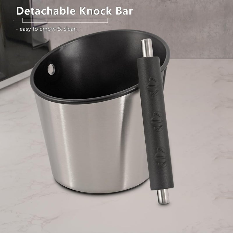 CAFEMASY Espresso Knock Box Barista-Tools - Mini Size Stainless Steel Coffee Puck Disposal Knock Box Espresso Machine Accessories Knock Out Box Container Dump Bin - Image 3