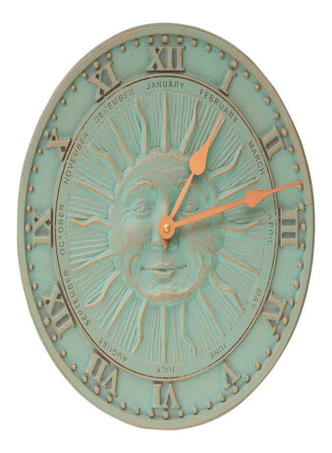 Whitehall Products Sunface Clock, Copper Verdi - Image 1