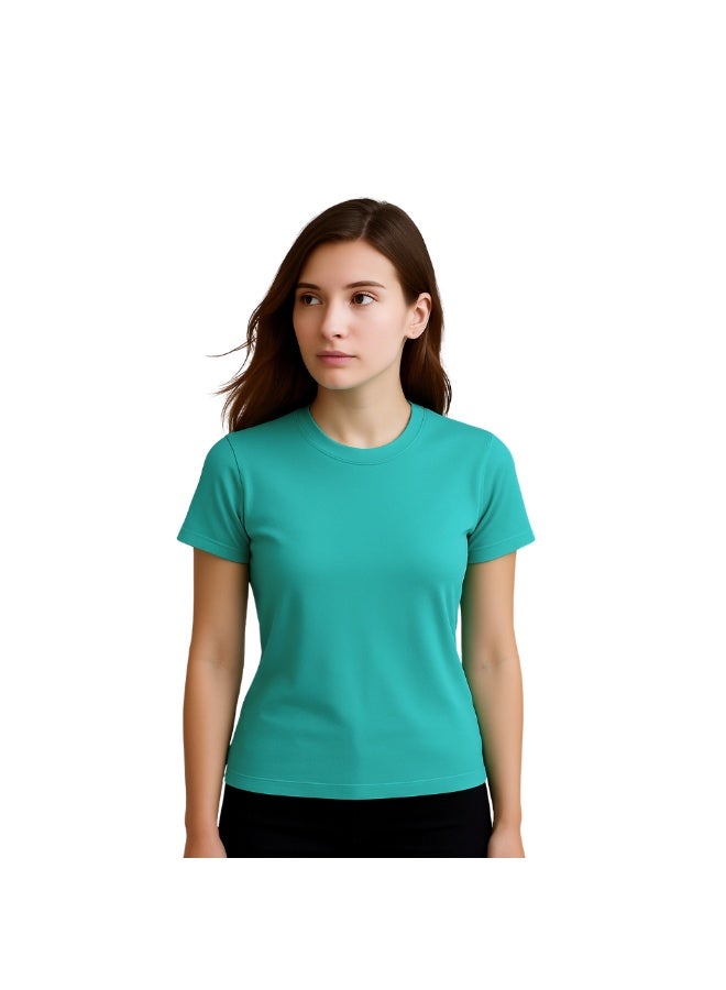 برينت شوب فور مي تي شيرت نسائي ممشط برقبة مستديرة للبالغين، 190 جرام لكل متر مربع، قطن خالص، ألوان أساسية - Image 2