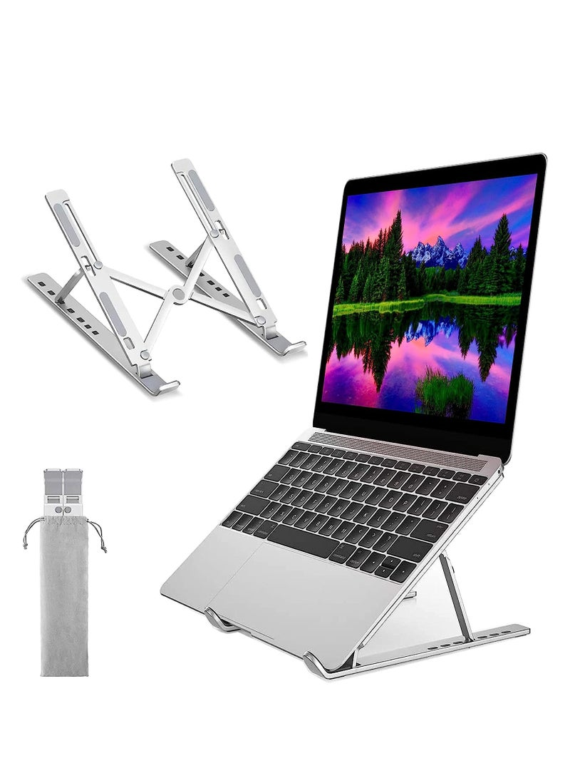 Portable Aluminium Alloy Laptop Stand Silver - Image 1