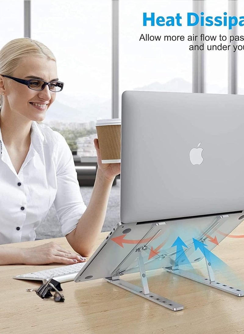Portable Aluminium Alloy Laptop Stand Silver - Image 3