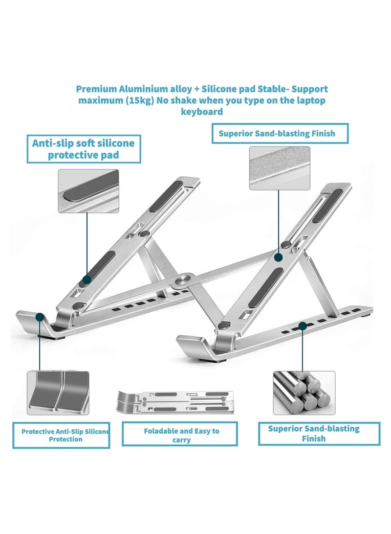 Portable Aluminium Alloy Laptop Stand Silver - Image 2