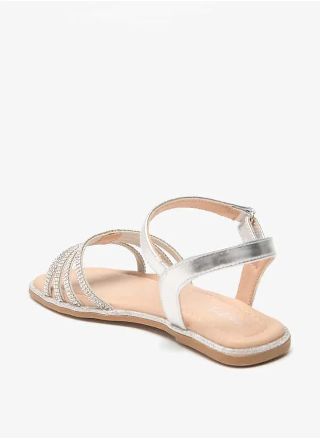 JUNIORS Girls Embellished Sandals with Hook and Loop Closure Ramadan Collection