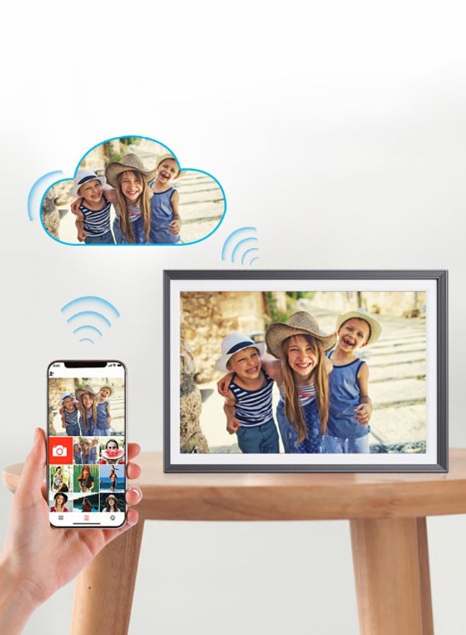 شو وو إطار صور رقمي ذكي واي فاي مقاس 10 بوصات وذاكرة 32 جيجابايت وشاشة لمس IPS LCD بدقة 1280 × 800، مع تدوير تلقائي للصورة والأفق، وذاكرة مدمجة 32 جيجابايت، ومشاركة اللحظات على الفور - Image 1