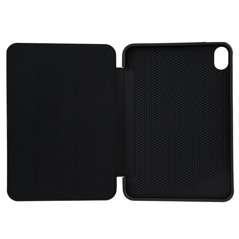 إيروريكس حافظة جلدية قابلة للطي أفقيًا من البولي يوريثان الحراري مع حامل لجهاز آيباد ميني 6 / ميني 2024 (أسود) - Image 4