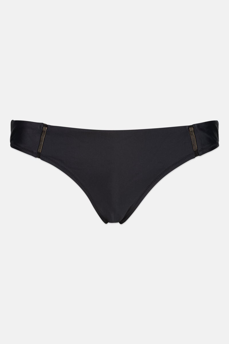 RIP CURL Women Brand Logo Bikini Bottom, Black - Image 1
