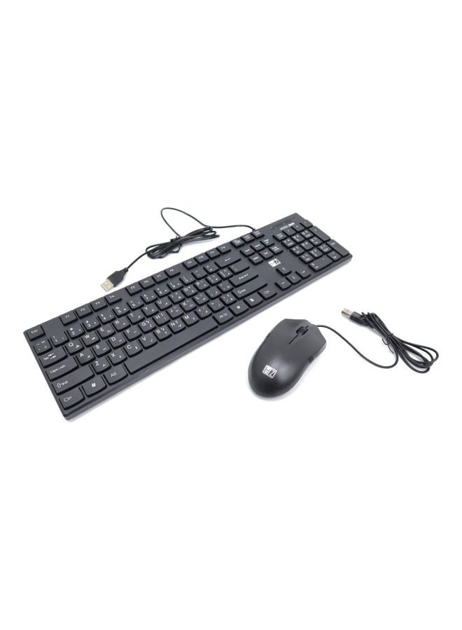 HEATZ Wired Keyboard With Mouse Set - Arabic/English Black/White - Image 1