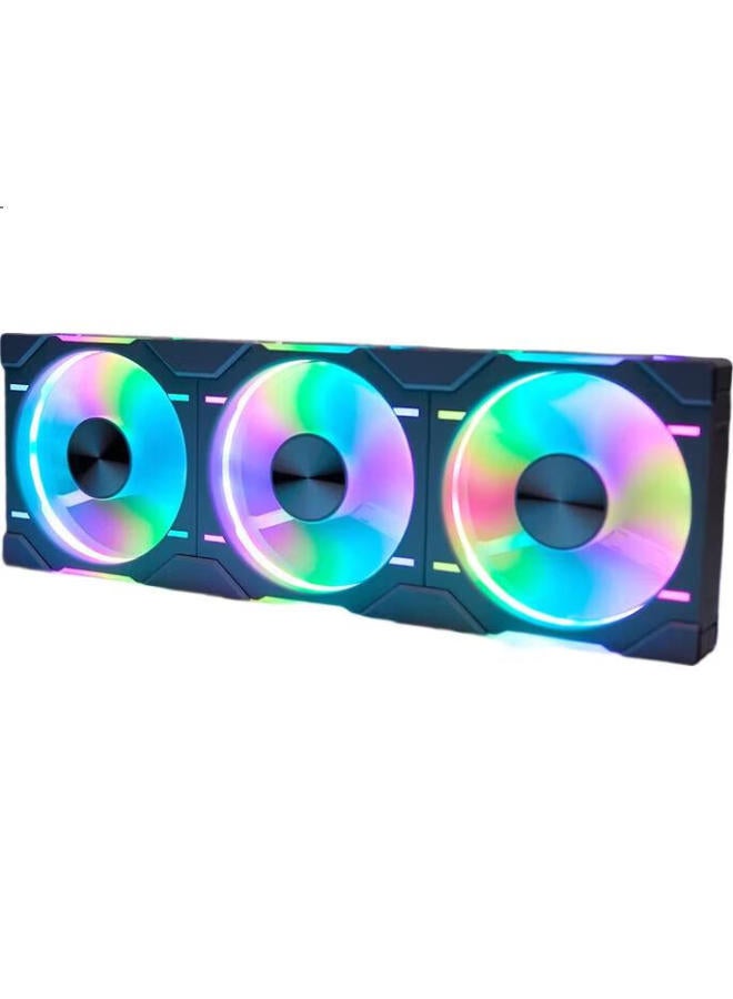 Phanteks D30 Building Block Version Jingye 14Cm Case Water Cooling Radiator Argb Temperature Control Fan (30Mm Thick / Hidden Screw Holes / Wireless Cable Connection / 3-Piece Set / Black) - Image 1