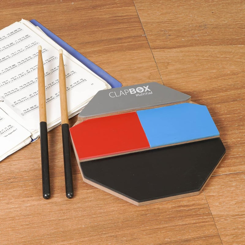Clapbox Multipad Drum Practice Pad - 4 Different surfaces, 12 inches (Practice Pad Only) - Image 4