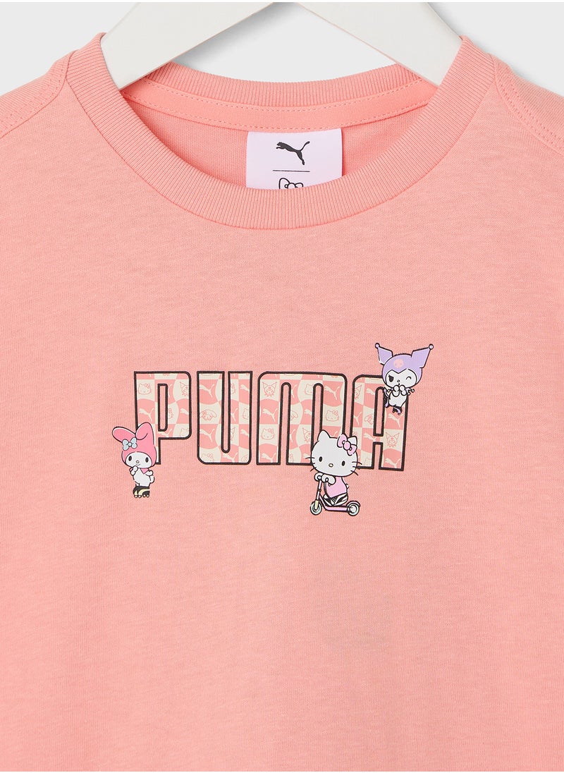 PUMA - Kids Hello Kitty & Friends Relaxed Graphic T-Shirt - Image 1