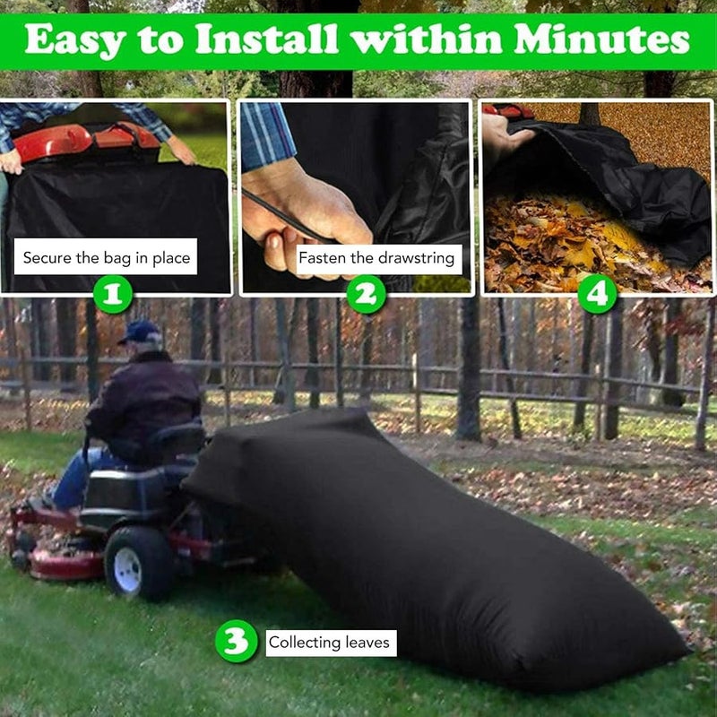 Large Capacity 210D Oxford Cloth Lawn Mower Leaf Bag Durable Reusable Grass Catcher with Drawstring - Image 4