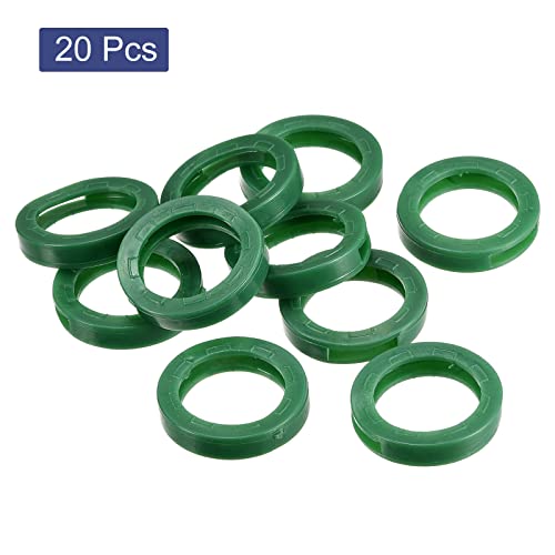 PATIKIL Key Cap Cover Rings, 20Pcs 24mm Keys Identifier Coding Tags Silicone Sleeve for Office House Apartment Green - Image 3
