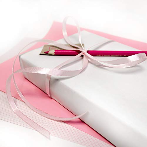 LilyRin Pale Pink Ribbon 1/4 Inches 36 Yards Satin Roll Perfect for Scrapbooking, Art, Wedding, Wreath, Baby Shower, Packing Birthday, Wrapping Christmas - Image 2
