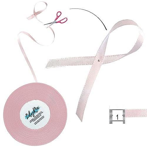 LilyRin Pale Pink Ribbon 1/4 Inches 36 Yards Satin Roll Perfect for Scrapbooking, Art, Wedding, Wreath, Baby Shower, Packing Birthday, Wrapping Christmas - Image 4