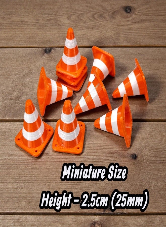 Sentosa Miniature Traffic Cones, Orange with White Strips, Stackable, Pack of 10, 2.5cm Size - Image 3