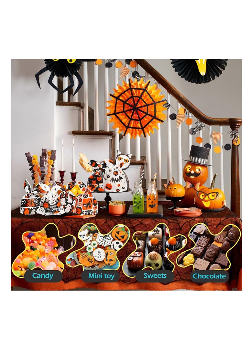 100 PCS Halloween Sweet Bags - 6 Patterns Treat Bags for Party Favor, Candy, Biscuit, Gift, Chocolate - Trick or Treat - Image 3