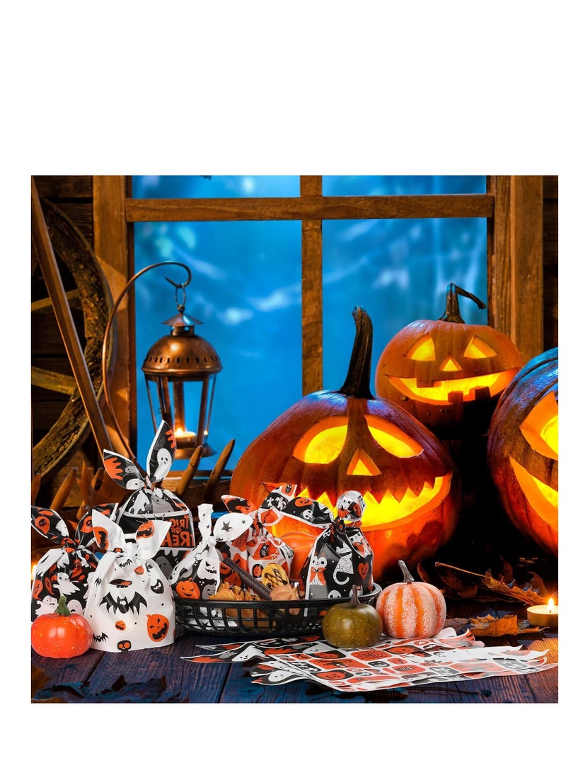 100 PCS Halloween Sweet Bags - 6 Patterns Treat Bags for Party Favor, Candy, Biscuit, Gift, Chocolate - Trick or Treat - Image 4