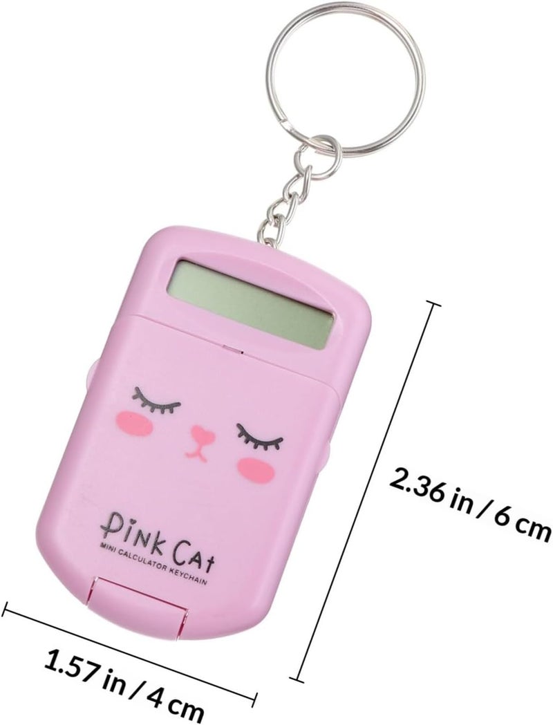 POPETPOP 2pcs Portable Mini Electronic Arithmetic Calculators for Students and Office Use Pink Compact Pocket Calculators with LCD Display Lightweight Basic Exam - Image 1
