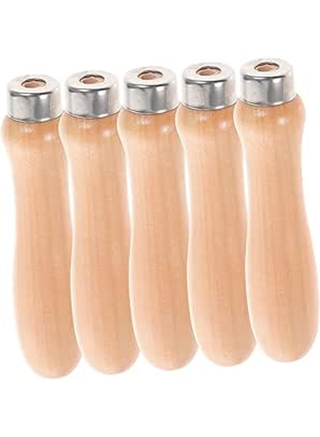 Ergonomic Wooden File Handles Replacement Grip 5PCS for Cutting Tools - Image 1