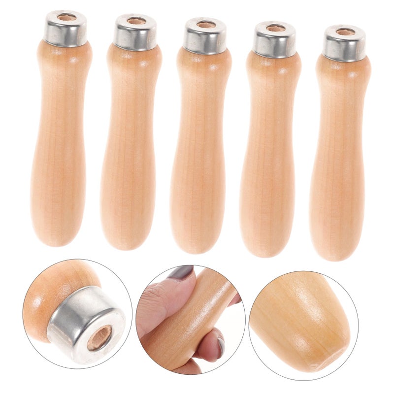 Ergonomic Wooden File Handles Replacement Grip 5PCS for Cutting Tools - Image 5