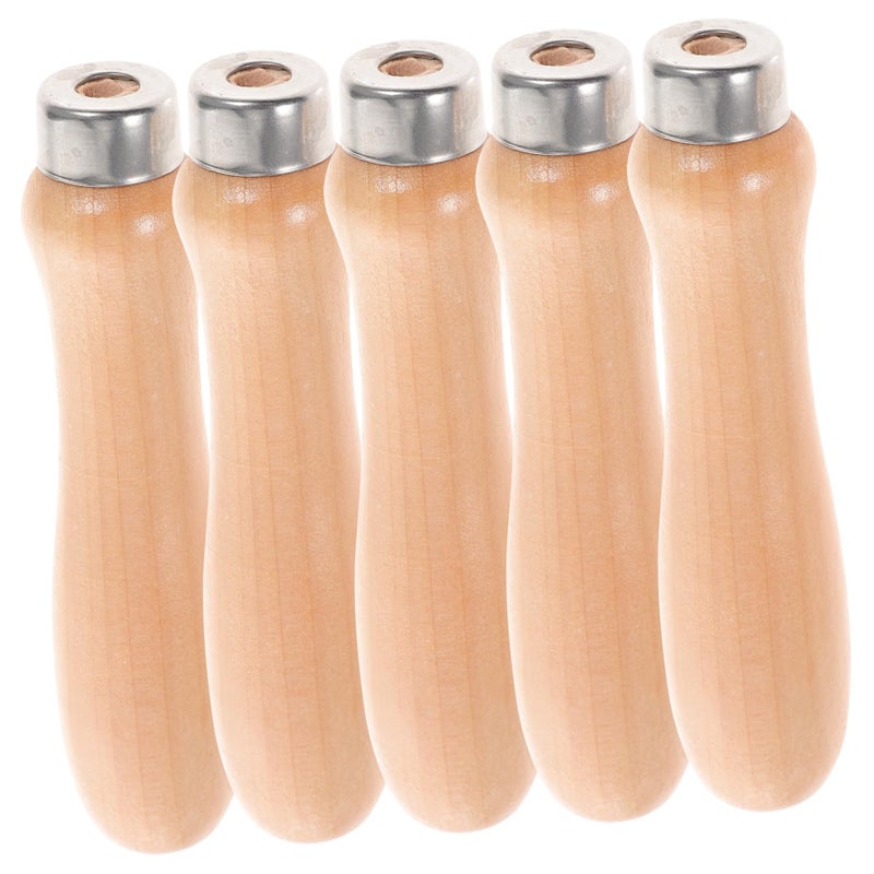Ergonomic Wooden File Handles Replacement Grip 5PCS for Cutting Tools - Image 2