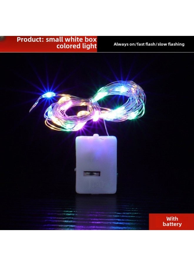 Generic Led Bouquet Electronic Light String Net Red Cake Decoration Small Lights Flashing Lights String Lights All Over The Sky Star Birthday Star Lights-Color: Small White Box  Three-stop Flashing Light-Specifications:0.6m Lights  - Image 1