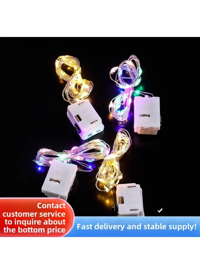 Generic Led Bouquet Electronic Light String Net Red Cake Decoration Small Lights Flashing Lights String Lights All Over The Sky Star Birthday Star Lights-Color: Small White Box  Three-stop Flashing Light-Specifications:0.6m Lights  - Image 2